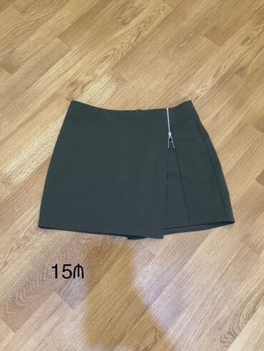 юбки солнце клеш: Мини Юбка, Джинс, M — 10