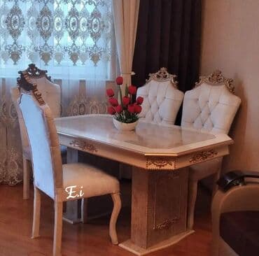 yigilib acilan stollar: Qonaq otağı üçün, Yeni, Açılan, Dördbucaq masa, 6 stul — 1