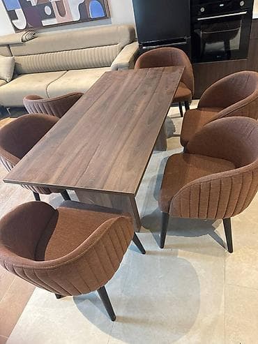 Mətbəx üçün, Açılmayan, Dördbucaq masa, 6 stul