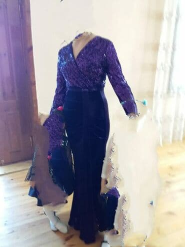 zerli don: Geyim cox yaxşı vəziyyətdədir,Bənövşəyi rəngdə zərli axşam/libas. Üst — 2