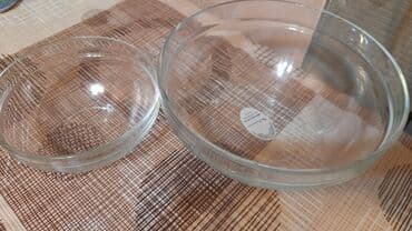 Çaydanlar və qəhvədanlar: Şüşə qab dəsti – 3 ədəd - Material: qalın, şəffaf şüşə - Forma — 2