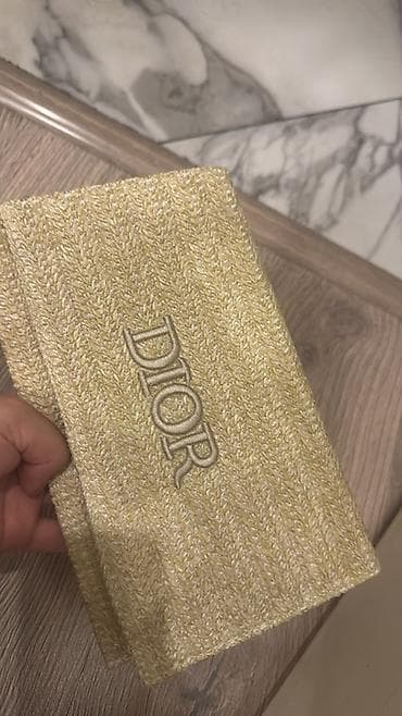 portmane: Dior pouch Dior Beauty saman toxuması effektli zərif clutch/mətbəx — 4