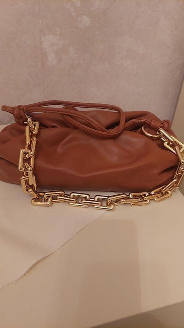 Qadın çantası – karamel/qəhvəyi rəng - Material: yumşaq, hamar