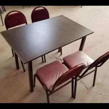 stul ev ucun: Qonaq otağı üçün, Yeni, Açılmayan, Kvadrat masa, 4 stul — 4