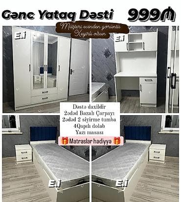 konputer stolu: Məhsullar: - Yazı/kompüter masası – ağ rəngdə, yığcam iş küncü. Üst — 9