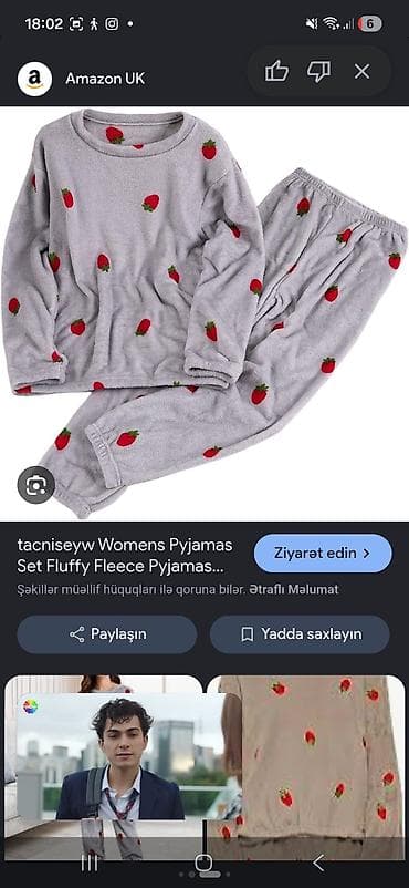 Qadın pijama dəsti – yumşaq flis material - 2 hissəli dəst: uzun qollu — 1