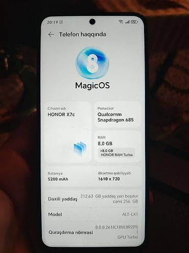 Honor X7c, 256 GB, rəng - Qara