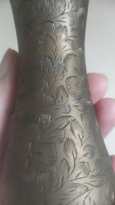 ваза напольная стеклянная высокая без узора: Старинная ваза (латунь)Ручная работа — 2