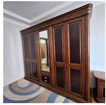 5 qapı, Güzgülü, Qəhvəyi, Taxta, Açılan, Düz dolab