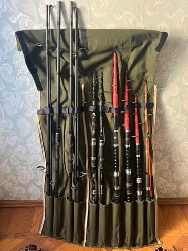 Balıqçılıq qamışları dəsti + daşıma/saxlama çantası Hamısı biryerdə