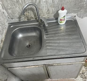 Düzbucaqlı Mətbəx çanağı, Şkaflı, Paslanmaz polad — 1