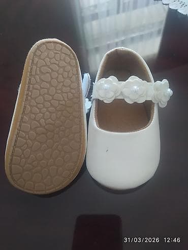 25 razmer: 20 21 razmer Ağ rəngli körpə qız balerinka ayaqqabıları - Model: Mary — 3