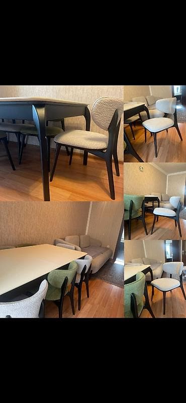 Qonaq otağı üçün, Açılmayan, Dördbucaq masa, 6 stul