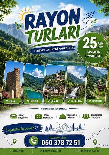 bolt catdirilma elaqe: Rayon turları – “Yeni yerlər, yeni xatirələr!” İstiqamətlər: - Quba - — 1