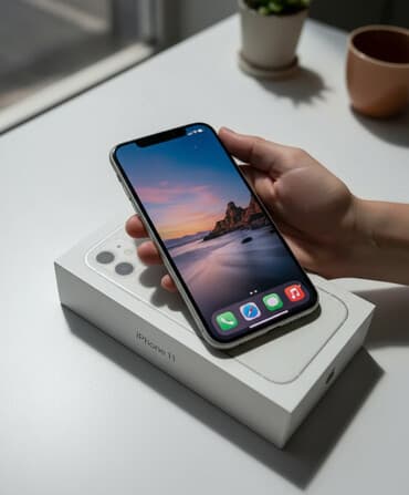 iphone mingəçevir: IPhone 11, 128 GB, Ağ, Barmaq izi, Face ID — 1