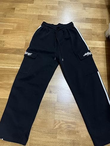 kətan şalvar kişi: Unisex idman üslublu şalvar 1-2 defe geyinilib - Rəng: qara - Model — 1