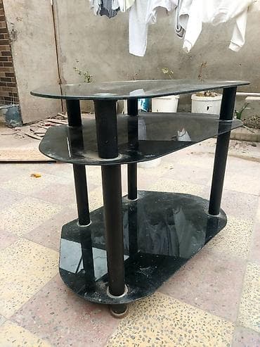 Все для дома и сада: Б/у, Угловой ТВ стенд, С полками, Стеклянный — 1