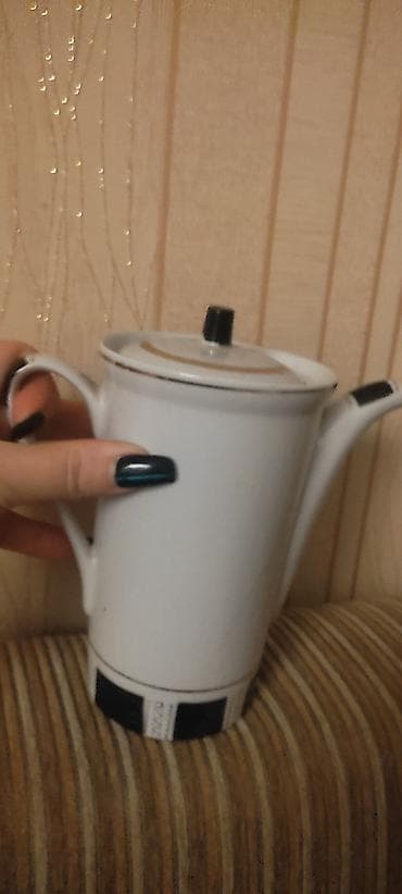 caydan: İşlənmiş, rəng - Ağ, Qəhvədan, Farfor, SSRİ — 2