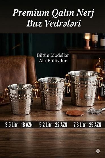 Buz vedresi Qalın nerj buz vedrəsi, altı bütöv. 3.5L- 18Azn 5.2L-