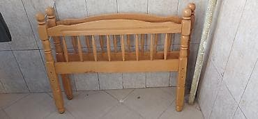 kravat basliqlari: Taxta çarpayı başlıqları (2 ədəd) - Material: tam ağac, laklanmış — 1