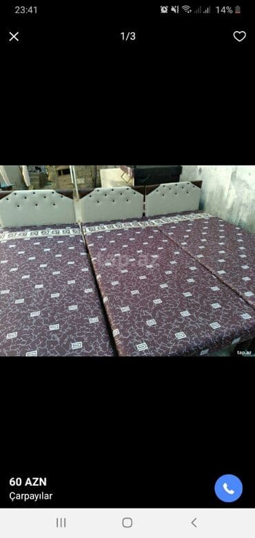 Çarpayılar Təzə hazırları var Çatdırılma var 1 nəfərlik 60 manat 2 — 1