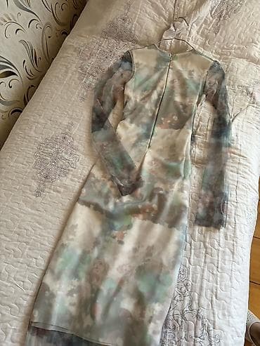 Qadın geyimləri: Mesh fakturalı, bodycon siluetli uzun don. - Dizayn: Aquarel effekti — 3