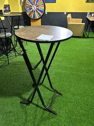 ustolar: Yuvarlaq bar/stağn masa - Dizayn: Yuvarlaq üstlük, taxta teksturası — 2