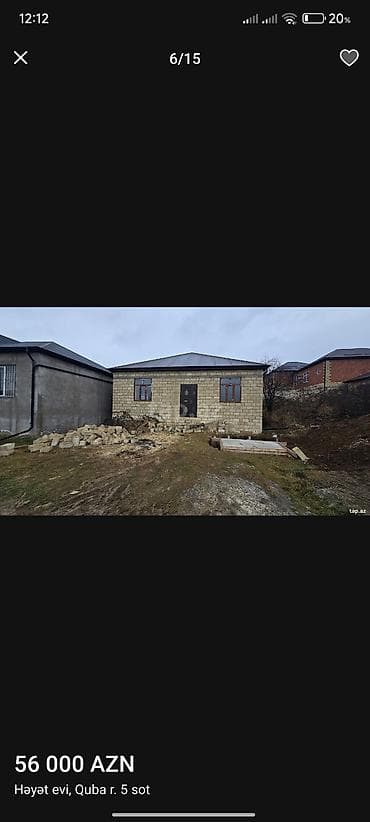 qara qarayev m: Həyətyanı ev – Quba rayonu, 5 sot torpaq – Bir mərtəbəli daş tikili — 2