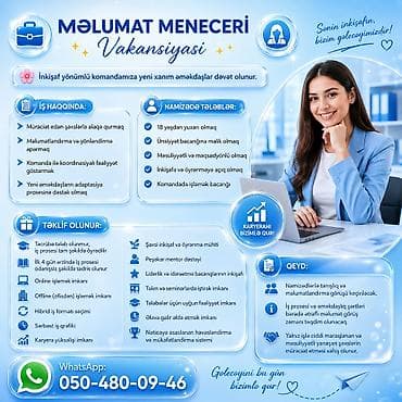 💼✨ Xanımlar Üçün İş İmkanı ✨💼 🌸 İnkişaf yönümlü komandamıza yeni lalafo.az -da 💼✨ Xanımlar Üçün İş İmkanı ✨💼 🌸 İnkişaf yönümlü komandamıza yeni