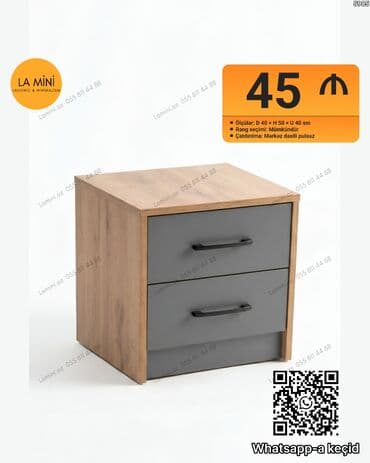 тумба для прихожей: LA MİNi – iki çəkməcəli tumbə - Ölçülər: D 40 x H 50 x U 40 sm - Rəng — 1