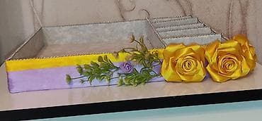 mektebli xoncalari: Bəzəkli hədiyyə/süfrə boşqabı-tray dəsti - Əl işi dekorativ traylar — 1