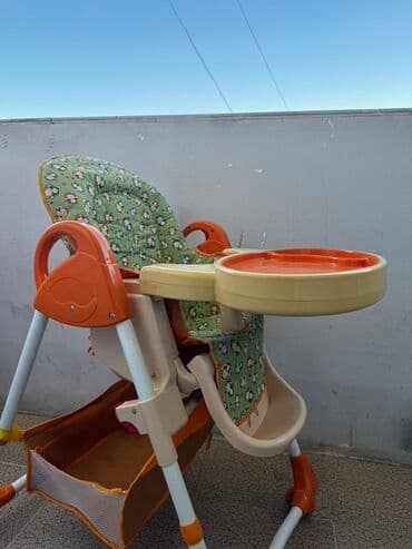 маша: Uşaq yemək stolu/kreslosu - Rənglər: narıncı, bej və ağ — 1