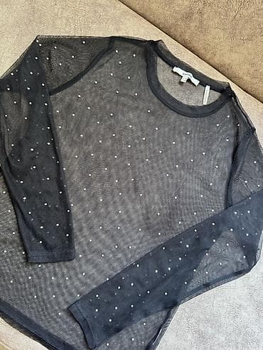 xonca bezemek: Koton markalı qadın bluzası - Model: şəffaf mesh (setka) materialdan — 2