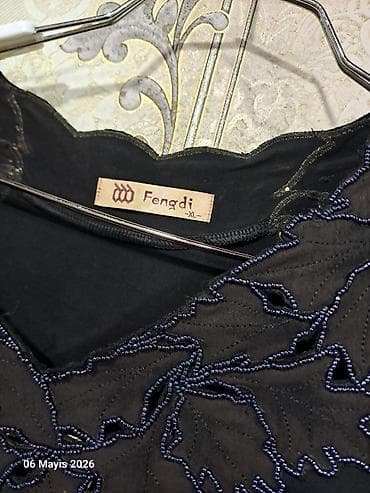 qadın cantalar: Qadın bluzası – Fengdi, ölçü: XL - Rəng: qara - Model: yarımqol, düz — 4