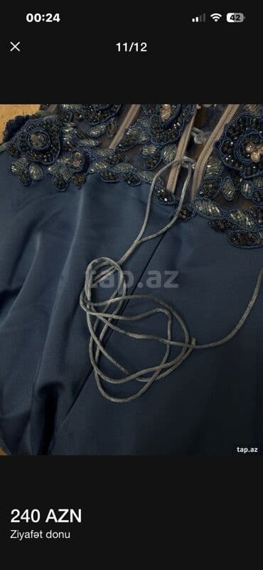 don ziyafət: Ziyafət donu – 240 AZN - Rəng: mavi - Model: uzun, A-kesim ətəkli — 8