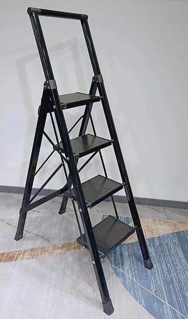 tikinti temir: Qatlanan pilləkən – metal konstruksiya, qara rəng - Müxtəlif ölçülər — 4