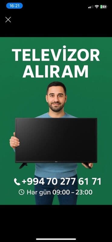 atv plus kart harda satılır: Xidmət: Televizor alışı yüksek qiymete - Televizorların alınması üzrə — 1