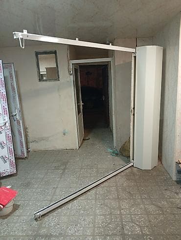 pvc qapi: İşıqlandırma üçün asma relsli sistem – sürüşən/qatlanan şüşə və ya PVC — 1