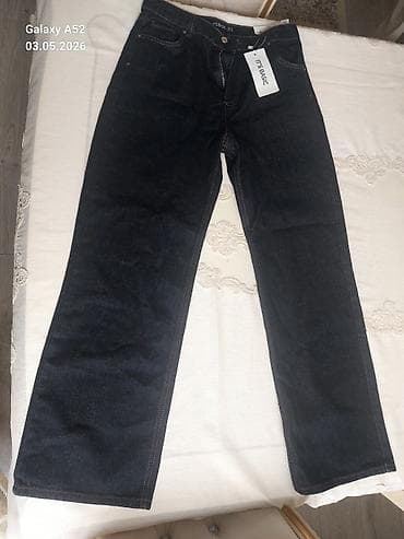 kisi cins salvar modelleri: ITS BASIC brend cins şalvar - Model: Klasik kəsim (straight fit) — 1