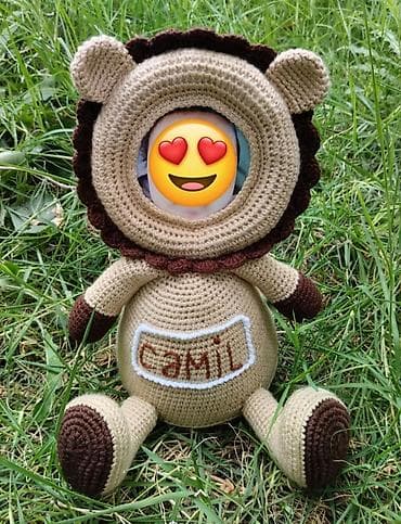Yumşaq oyuncaqlar: Amigurumi toxunma aslan foto-çərçivə oyuncaq - Material: yumşaq — 1