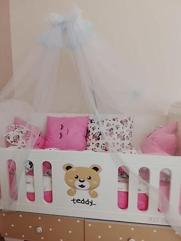 tek stul: Uşaq beşiyi – “Teddy” dizaynlı - Material: ağ rəngli taxta karkas — 4