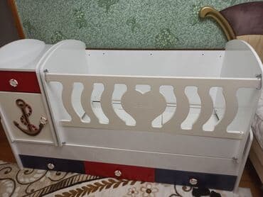 Oğlan və qız üçün, İşlənmiş, Dördbucaq, Beşik, Dəstsiz, Matrassız, Yellənmə mexanizmsiz