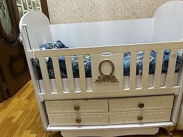 wfaner mebel: Tecili SATİLİR‼️‼️Uşaq çarpayısı satılır. Ağ rəngli, klassik dizayna — 1