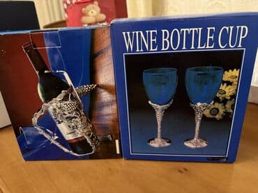 Qədəhlər, rəng - Mavi, Şüşə, 2 ədədli dəst