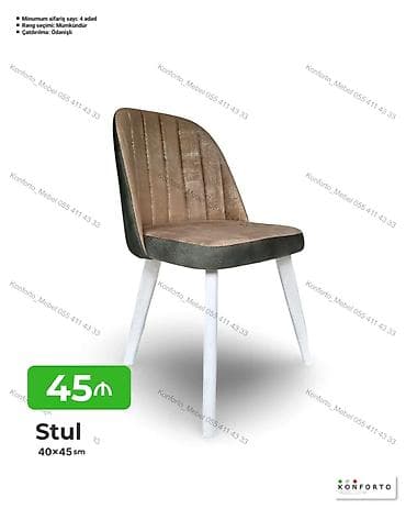 kohnə stul: Stul – 40×45 sm - Yumşaq məxməri oturacaq və bel hissəsi ilə rahat — 1