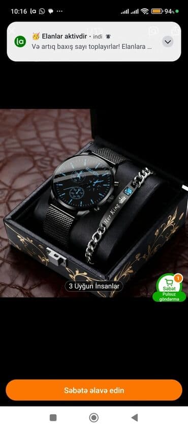 Yeni, Klassik Saat dəsti, rəng - Qara