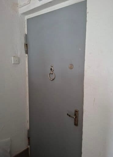 Lak-boya məhsulları: Metal giriş qapısı - Material: polad/metal səth, boz rəngdə - Ölçü — 1