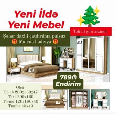 tek neferlik yataq desti: İkinəfərlik çarpayı, Dolab — 1