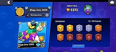Brawl Stars hesabı – “Diogo Jota-2025”.şanslı hesabdı.3 Man ver götür