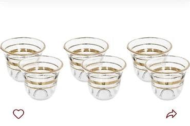 qab yigan: Armudu stəkanlar, rəng - Qızılı, Şüşə, 6 ədədli dəst — 2